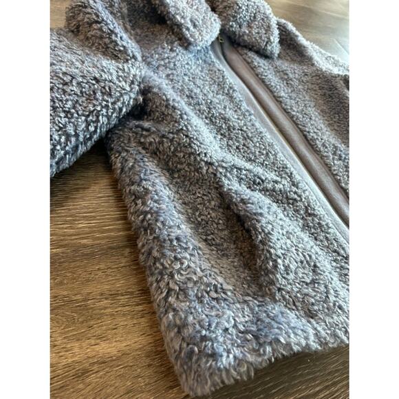 EUC Soia & Kyo DANIELA Faux Shearling Jacket Blue Size Medium Teddy Zip Coat - Picture 16 of 16